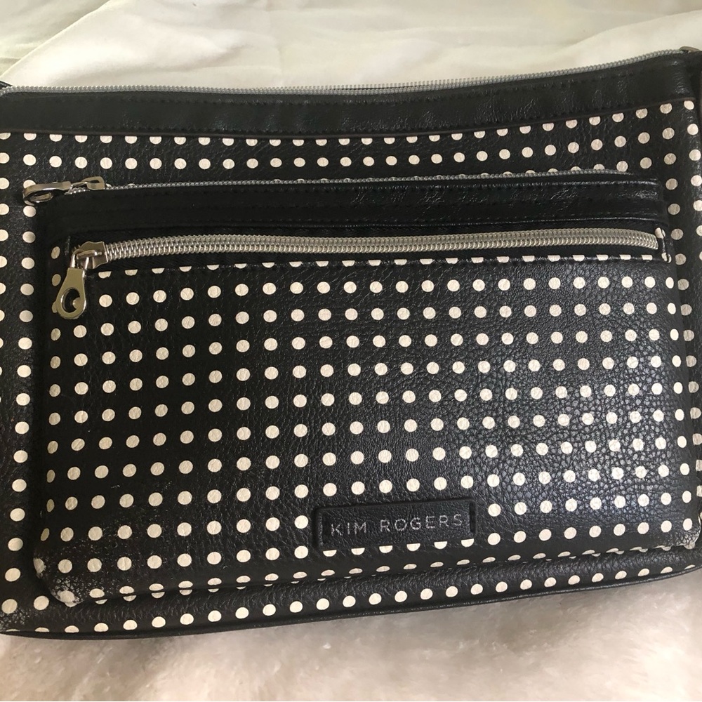 Kim Rogers Black and White Polka Dot Clutch